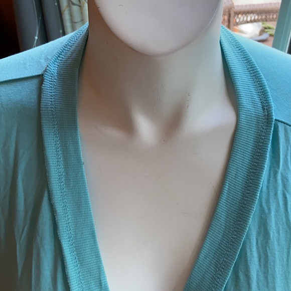 NWOT L PEACE LOVE WORLD AQUA CARDIGAN POCKETS - Picture 4 of 15